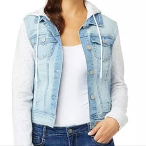 WallFlower Dremer kit-sleeve hooded jean jacket color:Union